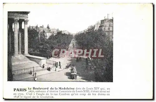 Cartes postales Paris Le Boulevard de la Madeleine