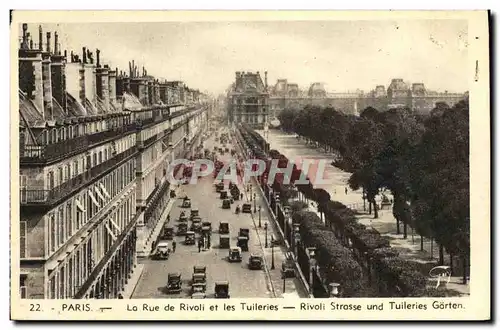 Cartes postales Paris La rue de Rivoli et les Tuileries