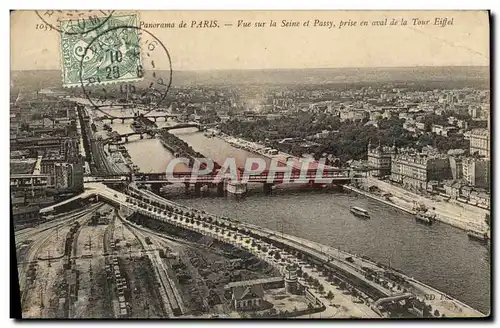 Ansichtskarte AK Paris Panorama Vue sur la Seine et Passy pris en aval de la Tour Eiffel