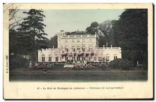 Cartes postales Paris Le Bois Boulogne en Automne Chateau de Longtchamps