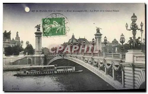 Cartes postales Paris Pont Alexandre III Le Petit et le Grand Palais