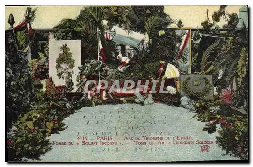 Cartes postales Paris Arc De Triopmphe De L Etoile Tombe du soldat inconnu Miltiaria