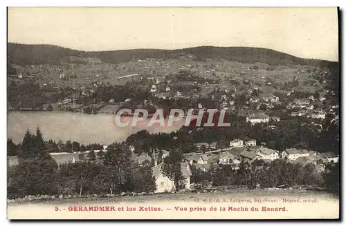 Ansichtskarte AK Gerardmer et les Xettes Vue Prise de la Roche du Renard