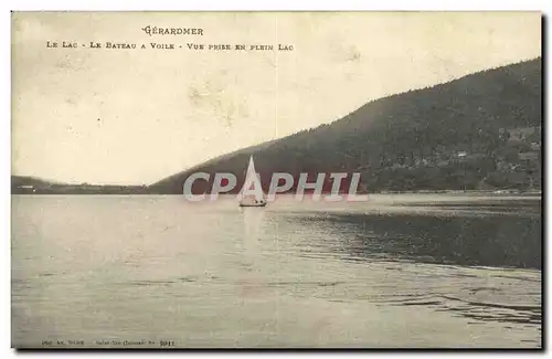 Cartes postales Gerardmer Le Lac Le Bateau A Volie Vue Prise En Plein Lac