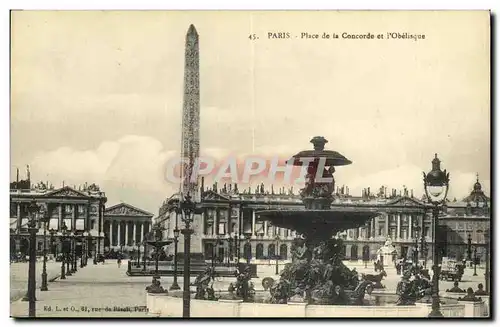 Cartes postales Paris Place de la Concorde et L Obelisque