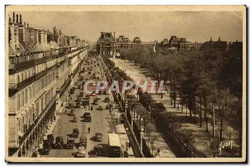 Ansichtskarte AK Paris Perspective sur la rue de Rivoli Les Tuileries et le Louvre