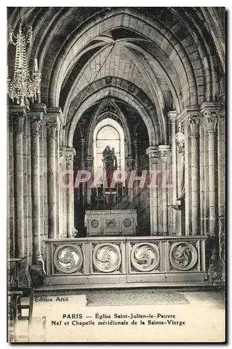 Ansichtskarte AK Paris Eglise Saint Julien le Pauvre Nef et chapelle meridionale de la Sainte Vierge