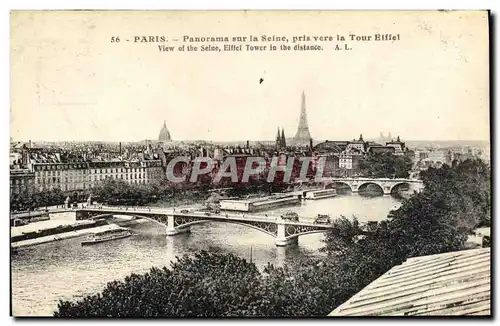 Ansichtskarte AK Paris Panorama sur la Seine Pris Vers la Tour Eiffel