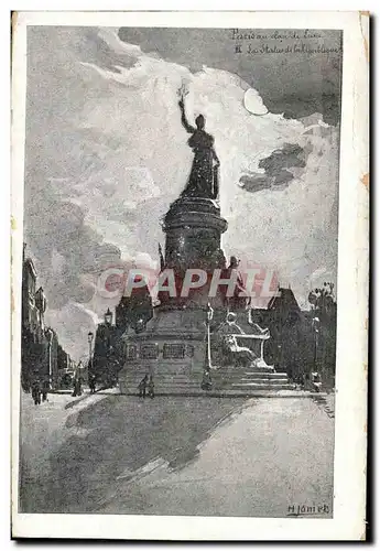 Cartes postales Paris La statue de la Republique