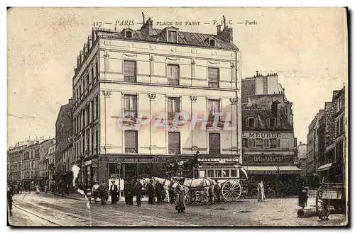 Cartes postales Paris Place De Passy Caleche