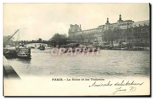 Ansichtskarte AK Paris La Seine et les Tuileries