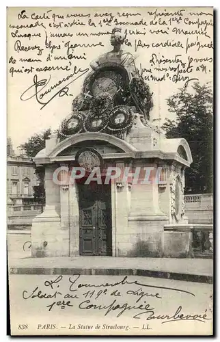 Cartes postales Paris La Statue de Strasbourg