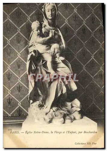 Cartes postales Paris Eglise Natre Dame La Vierge et L Enfant Par Bouchardon