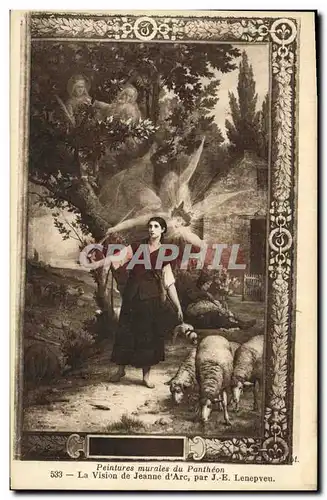Cartes postales Paris Peintures Murales du Pantheon La Vision de Jeanne d Arc Lenepveu