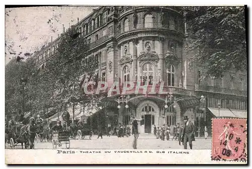 Cartes postales Paris Theathe Du Vaudeville et Bd des Italiens