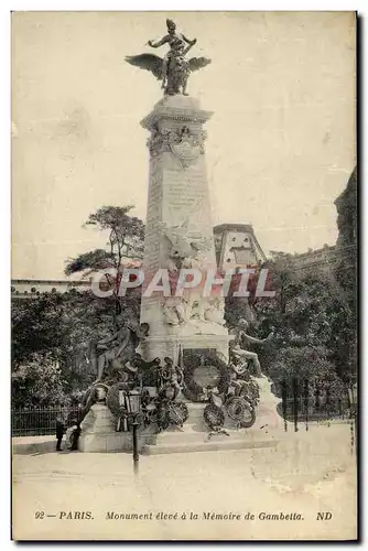 Cartes postales Paris Monument eleve a la Memoire de Gambella