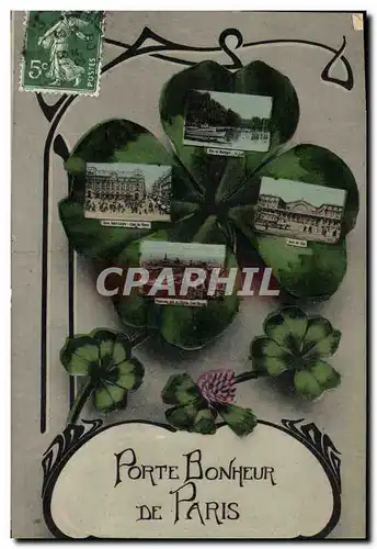 Cartes postales Paris Porte Bonheur Trefle