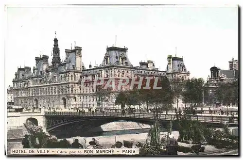 Ansichtskarte AK Paris Hotel De Ville Bon Marche Marche aux fleurs