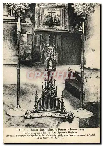 Ansichtskarte AK Paris Eglise Saint Julien le Pauvre Iconostastion Porte icone usite dans el rite Byzantin Ripici