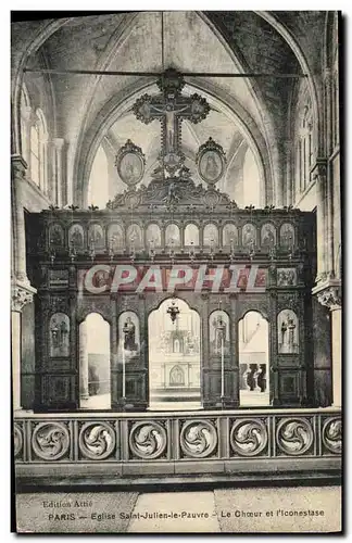 Ansichtskarte AK Paris Eglise Saint Julien le Pauvre Le Choeur et l iconoestase