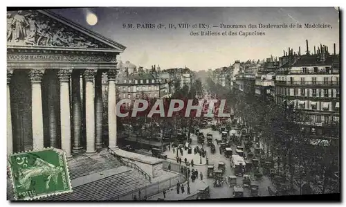 Cartes postales Paris Panorama des Boulevards de la Madeleine des Italiens et des Capucines