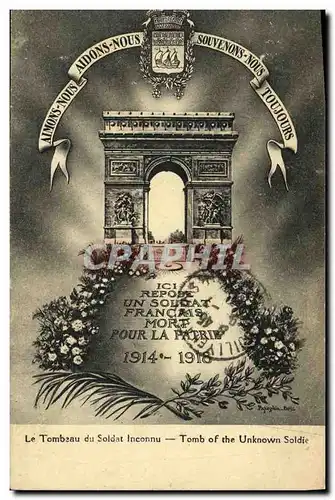 Ansichtskarte AK Paris Le Tombeau de Soldat Inconnu Arc de Triomphe