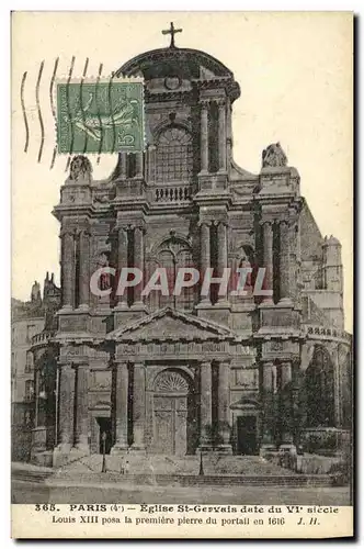Cartes postales Paris Eglise St Gervais date du VI e siecle