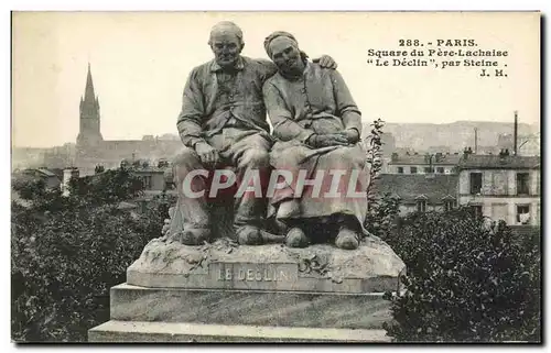 Ansichtskarte AK Paris Square du Pere Lachaise Le Declin par Steine