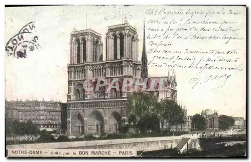 Cartes postales Notre Dame Edite par le Bon Marche Paris
