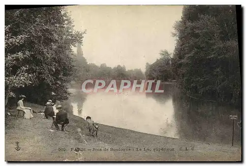 Cartes postales Paris Bois de Boulogne Le Lac superieur Peintre