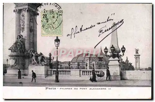 Ansichtskarte AK Paris Pylones du Pont Alexandre lll