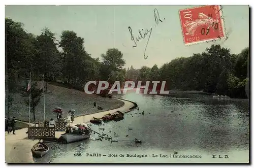 Ansichtskarte AK Paris Bois de Boulogne Le Lac l Embarcadere