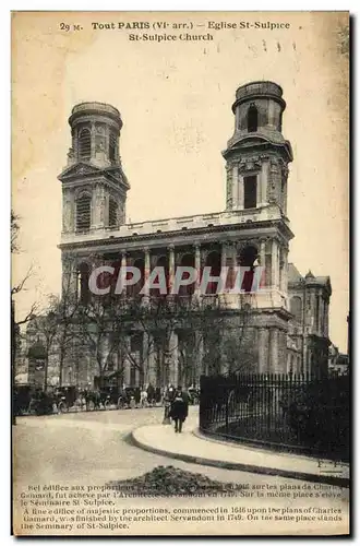 Cartes postales Tout Paris Eglise St Sulpice