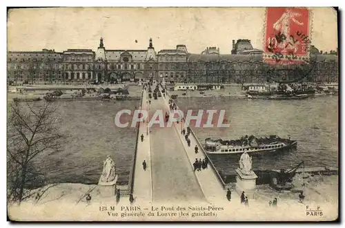 Ansichtskarte AK Paris Le Pont des Saint Peres Vue generale du Louvre Les guichets