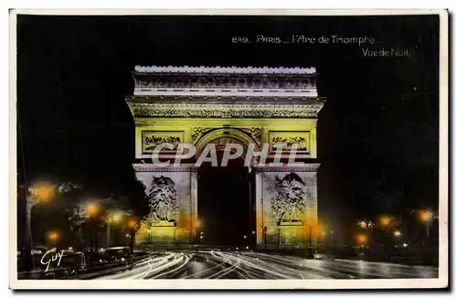 Cartes postales Paris l Arc de Triomphe Vue de Nuit