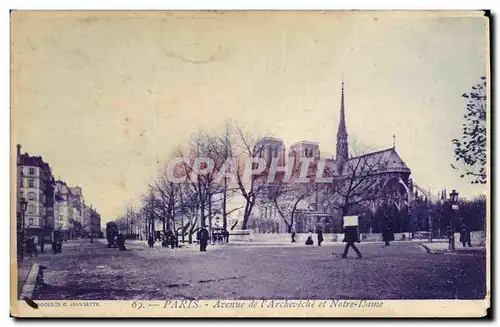 Ansichtskarte AK Paris Avenue de l Archeveche et Notre Dame