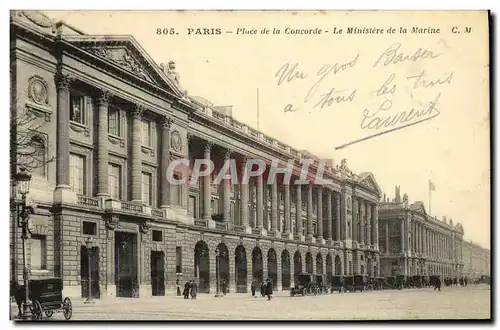 Ansichtskarte AK Paris Place de la Concorde Le Ministere de la Marine