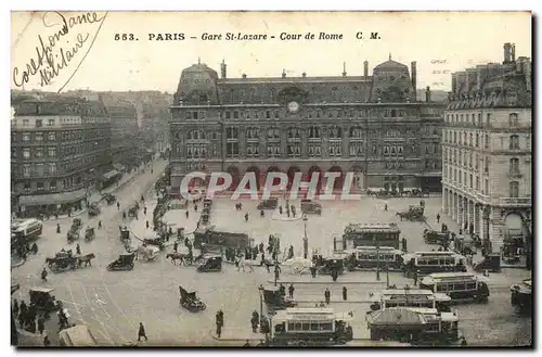 Cartes postales Paris Gare St Lazare Cour de Rome