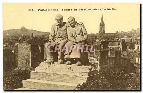 Cartes postales Paris Square du Pere Lachaise Le Declin