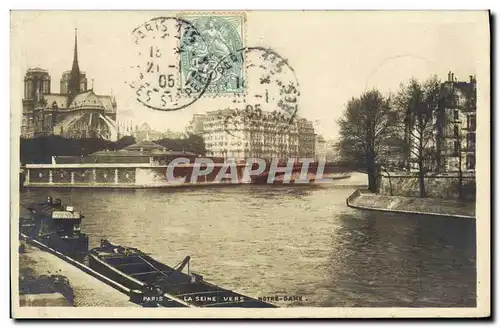 Ansichtskarte AK Paris La Seine vers Notre Dame