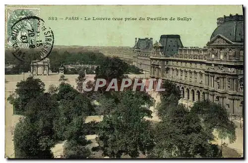 Ansichtskarte AK Paris Le Louvre vue prise du Pavillon de Sully carte toilee