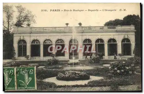 Cartes postales Paris Bois de Boulogne Bagalelle L Orangerie