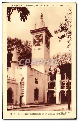 Cartes postales Exposition Coloniale Internationale Paris Un des Pavillon Historiques de la Section Portugaise P