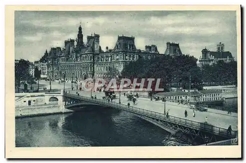 Cartes postales Paris L Hotel de Ville et le Pont d Arcole