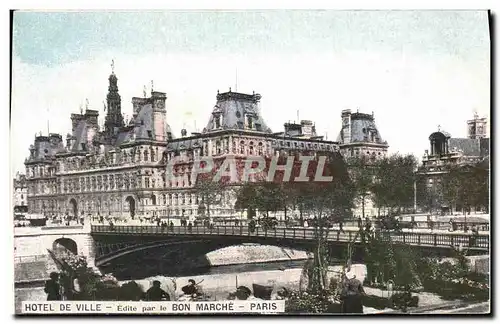 Ansichtskarte AK Hotel de Ville Edite par le Bon Marche Paris Marche aux fleurs