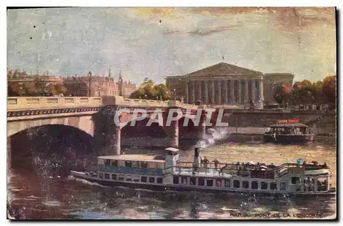 Cartes postales Paris Pont de la Concorde Peniches