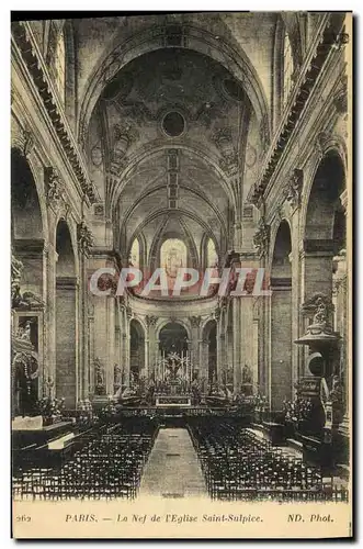 Cartes postales Paris La Nef de l Eglise Saint Sulpice