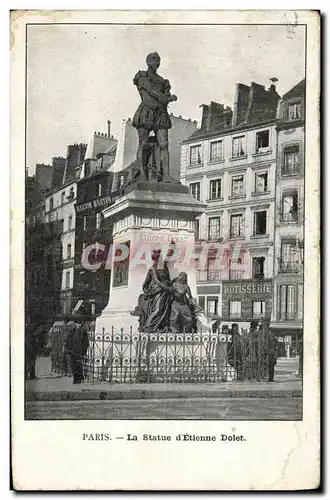 Ansichtskarte AK Paris La Statue d Etienne Dolet