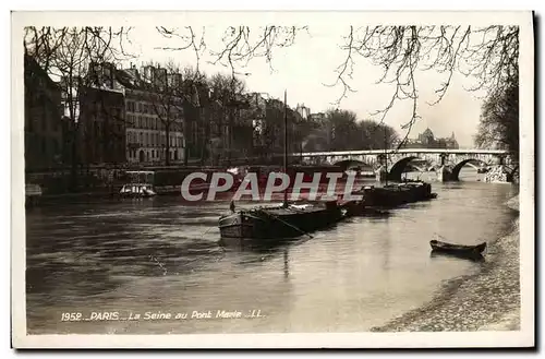 Ansichtskarte AK Paris La Seine au Pont Marie Peniches Bateaux