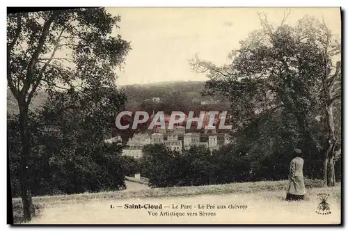 Cartes postales Saint Cloud Le Parc Le Pre aux Chevres Vue artistique vers Sevres